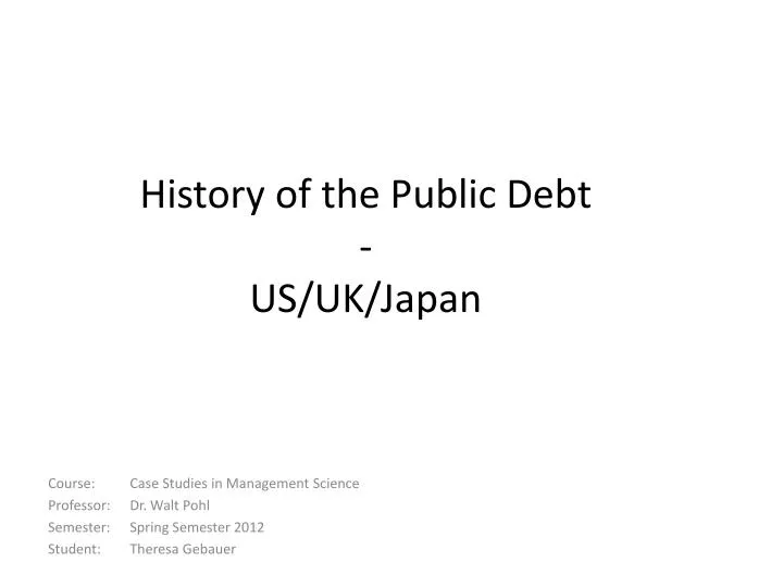 history of the public debt us uk japan