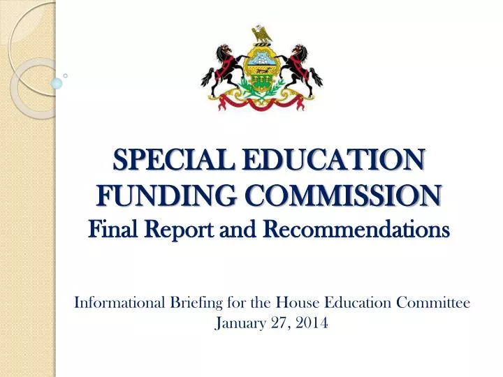 special education funding commission final report and recommendations