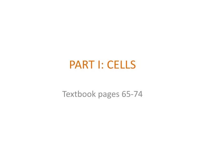 part i cells