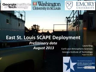 East St. Louis SCAPE Deployment Preliminary data August 2013