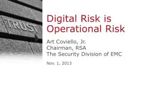 Digital Risk is Operational Risk
