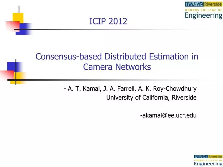 consensus based distributed estimation in camera networks