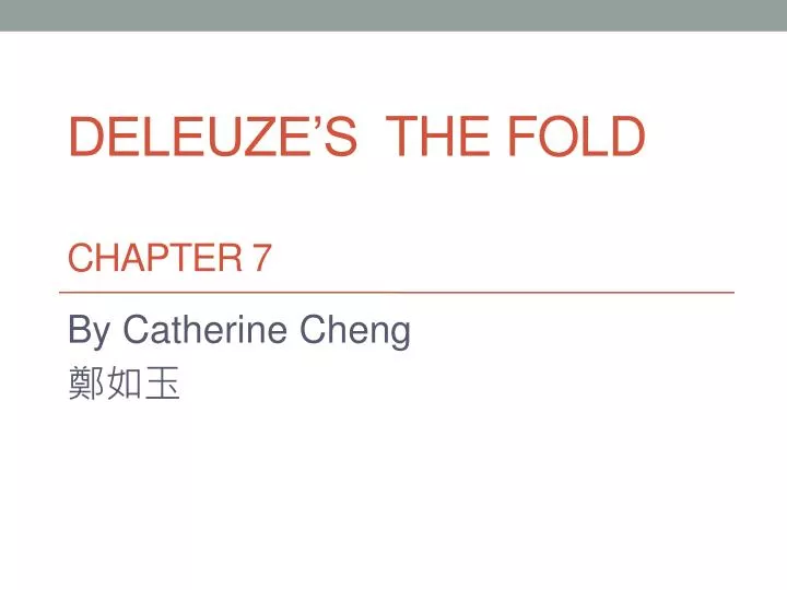 deleuze s the fold chapter 7