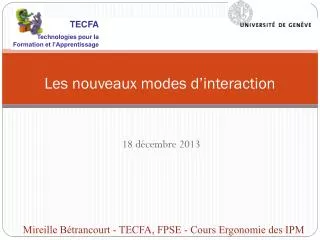 les nouveaux modes d interaction