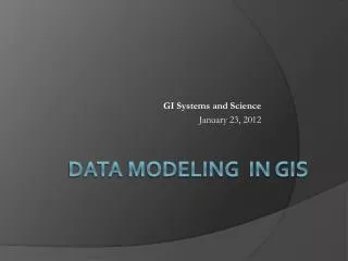 Data modeling in GIS