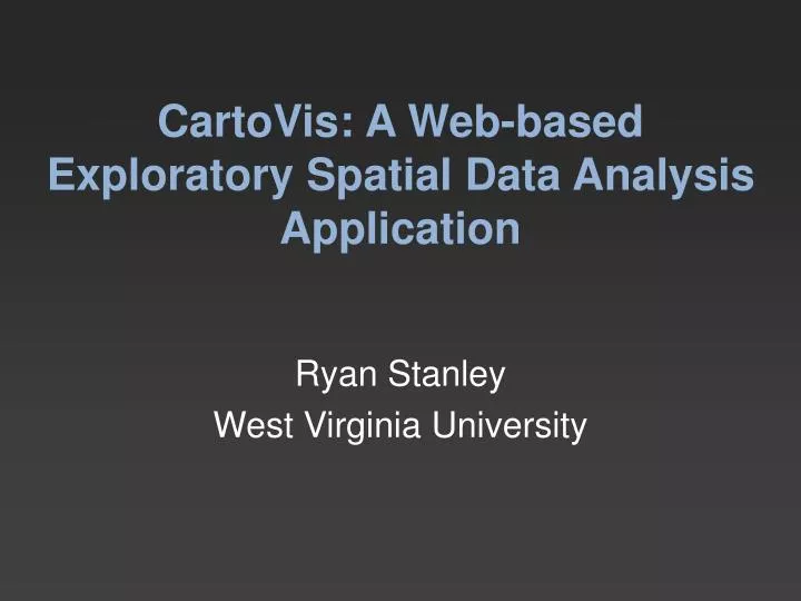 cartovis a web based exploratory spatial data analysis application