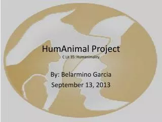HumAnimal Project C Lit 35: Humanimality