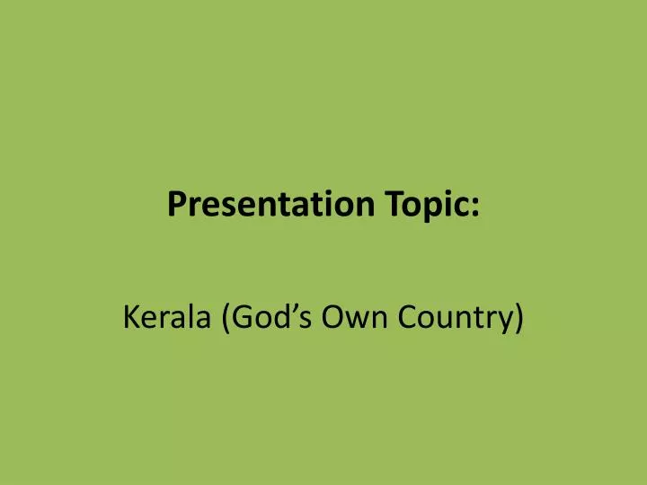 presentation topic