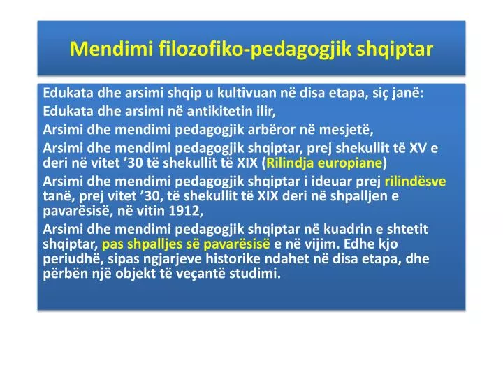 mendimi filozofiko pedagogjik shqiptar