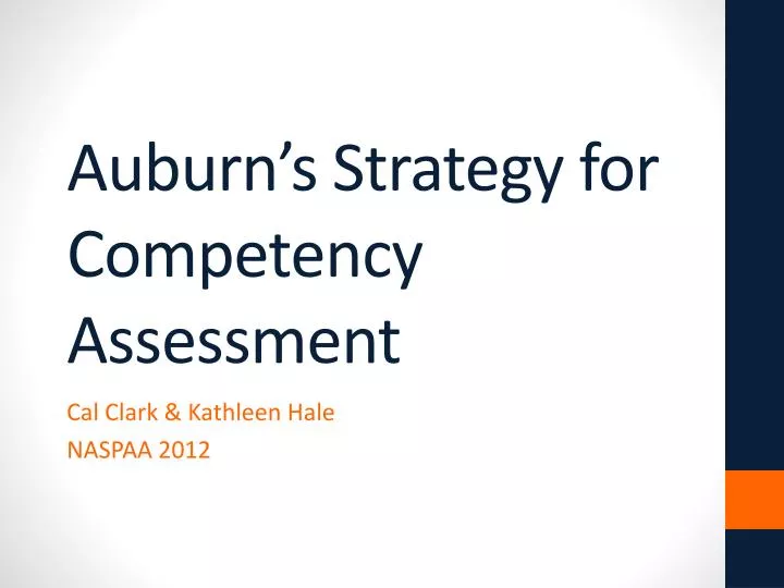 auburn s strategy for competency assessment