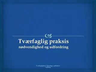 Tværfaglig praksis nødvendighed og udfordring