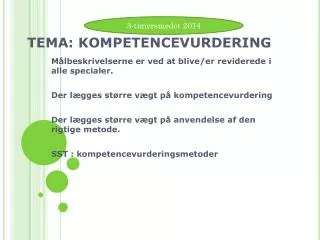 tema kompetencevurdering