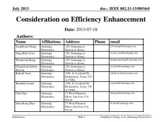 Consideration on Efficiency Enhancement