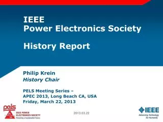 IEEE Power Electronics Society History Report
