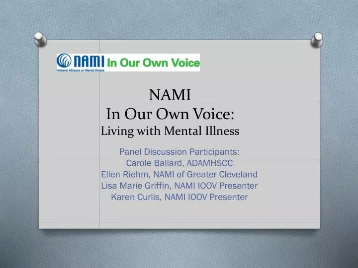 nami in our own voice living with mental illness