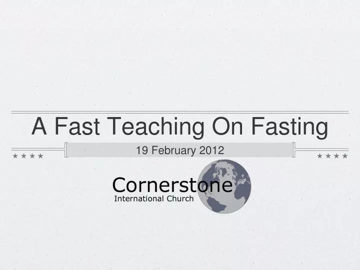 a fast teaching on fasting
