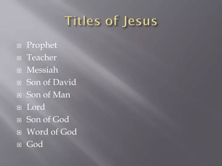 titles of jesus