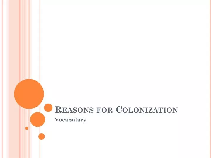 reasons for colonization