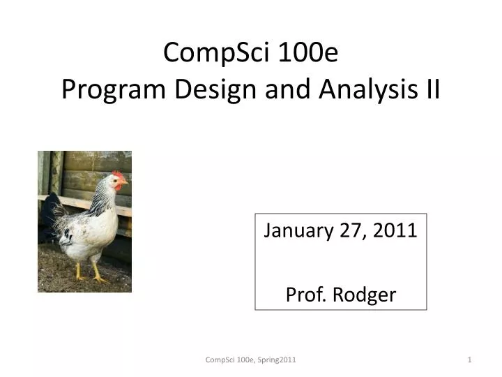 compsci 100e program design and analysis ii
