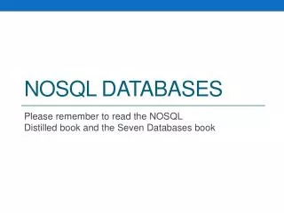 NoSql databases