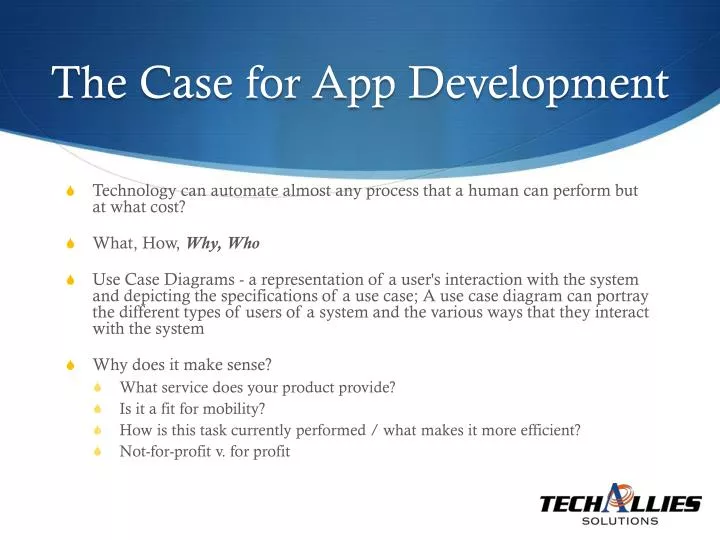 the case for app development