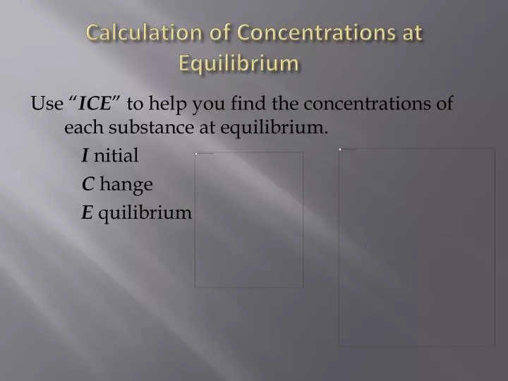 calculation of concentrations at equilibrium