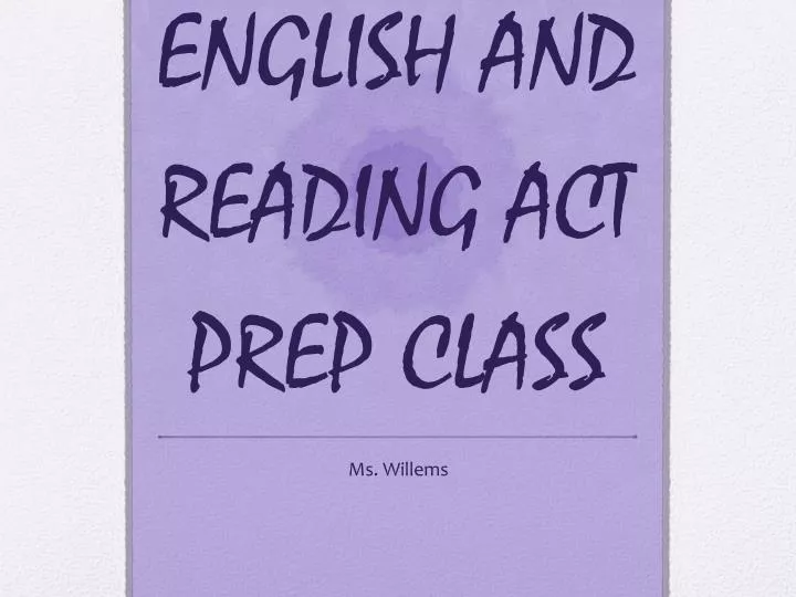 english and reading act prep class