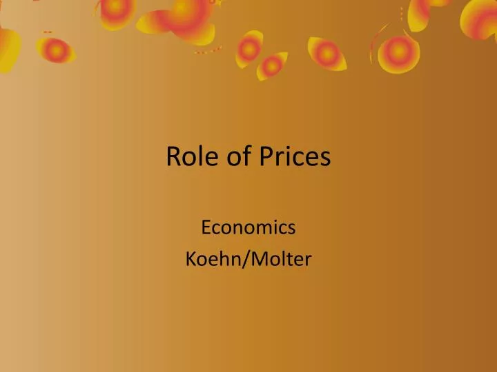 role of prices