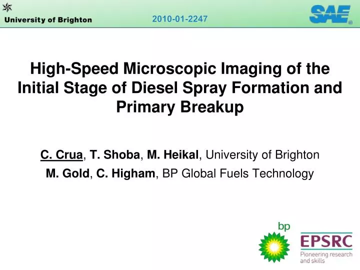 high speed microscopic imaging of the initial stage of diesel spray formation and primary breakup