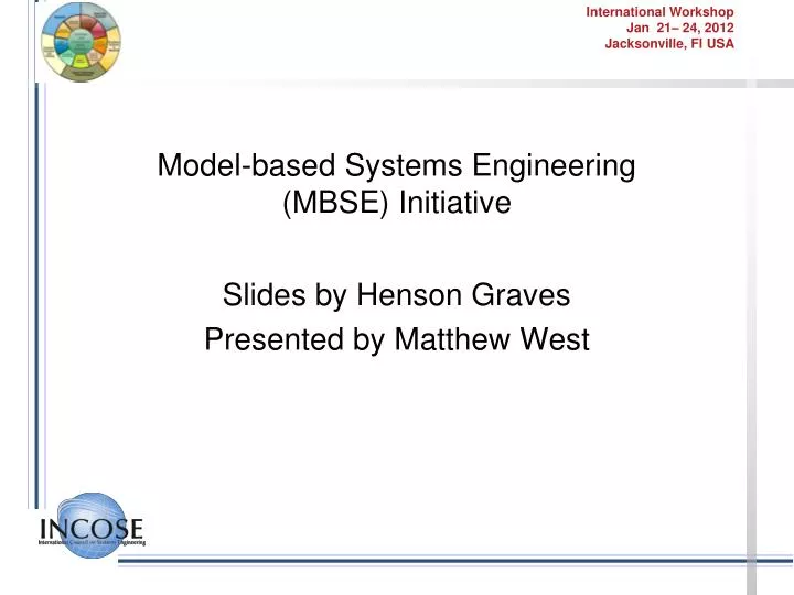 model based systems engineering mbse initiative