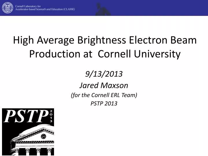 high average brightness electron beam production at cornell university