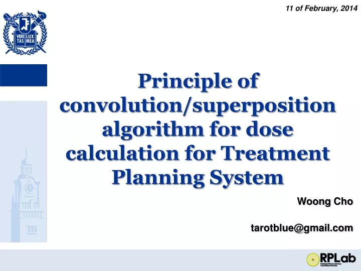 principle of convolution superposition algorithm for dose calculation for treatment planning system