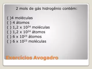 exerc cios avogadro
