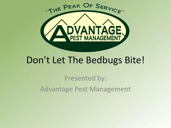 don t let the bedbugs bite