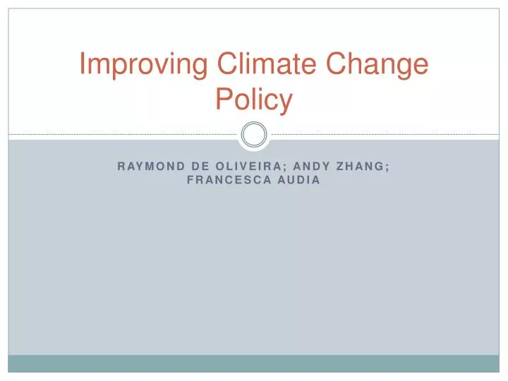 improving climate change policy