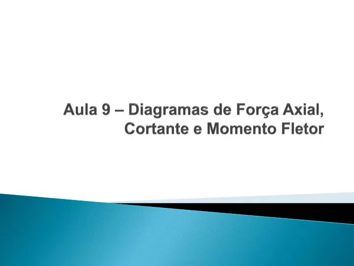 aula 9 diagramas de for a axial cortante e momento fletor