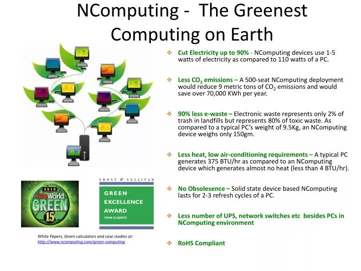 ncomputing the greenest computing on earth