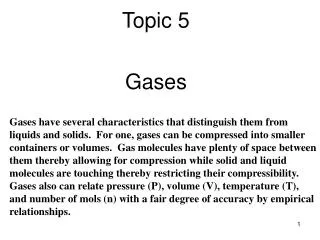 Topic 5 Gases