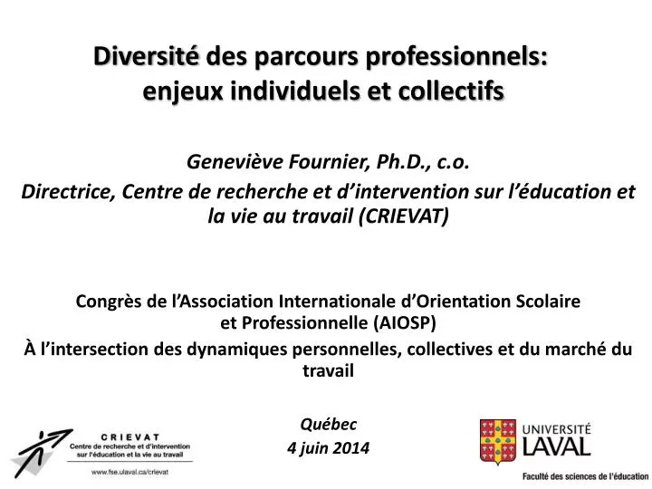 diversit des parcours professionnels enjeux individuels et collectifs