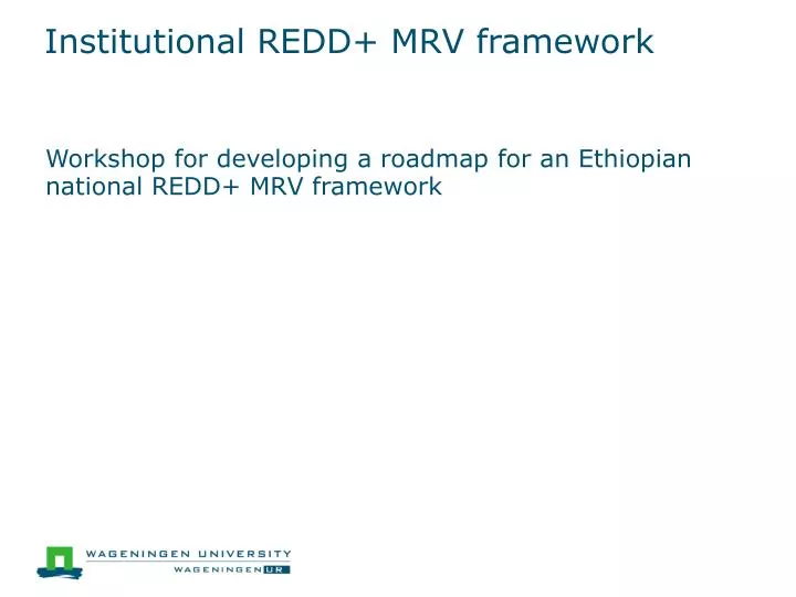 institutional redd mrv framework