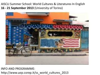 AISCLI Summer School: World Cultures &amp; Literatures In English
