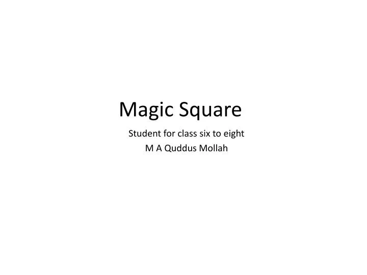 magic square