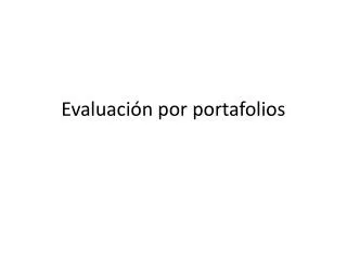 evaluaci n por portafolios