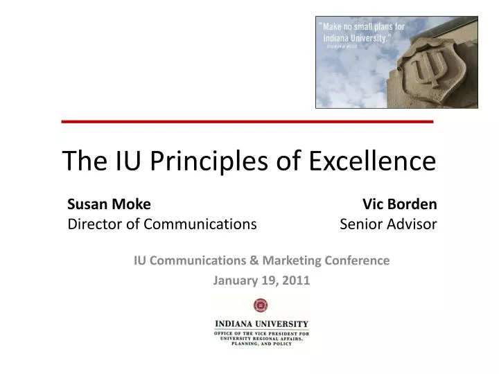the iu principles of excellence
