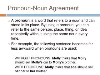 Pronoun-Noun Agreement