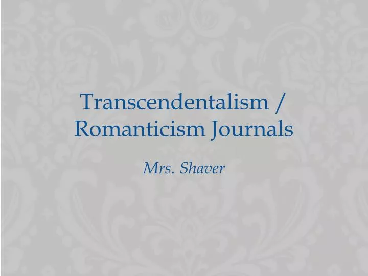 transcendentalism romanticism journals