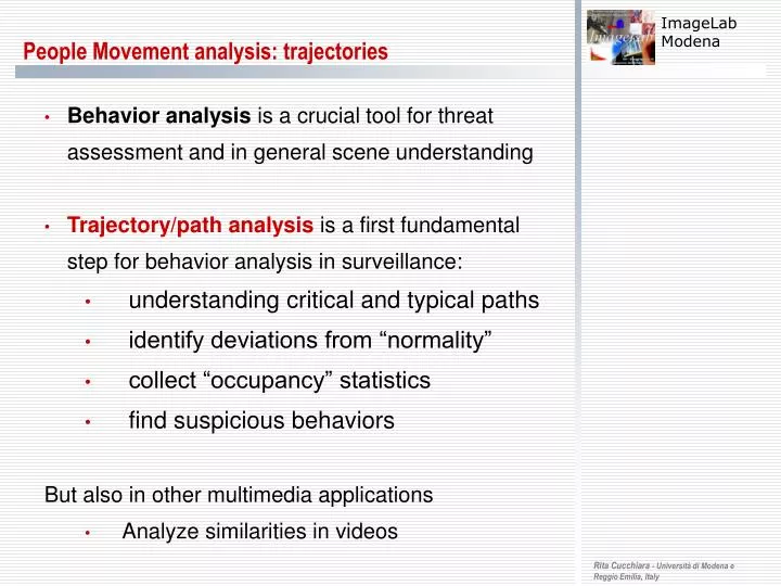 people movement analysis trajectories