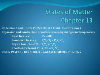 states of matter chapter 13