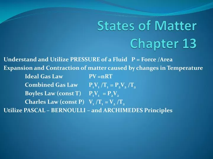 states of matter chapter 13