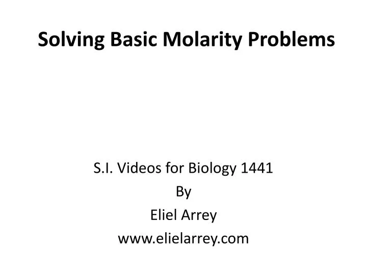 solving basic molarity problems